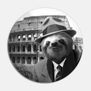 Sloth in Rome in front of the Colosseum - Print / Home Decor / Wall Art / Poster / Gift / Birthday / Sloth Lover Gift / Animal print Canvas Print Pin