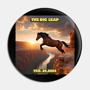 Beautiful Horse Leaping over a Canyon for Leap Year Pin