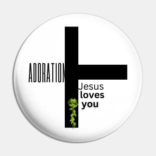 adoration t shirt Pin