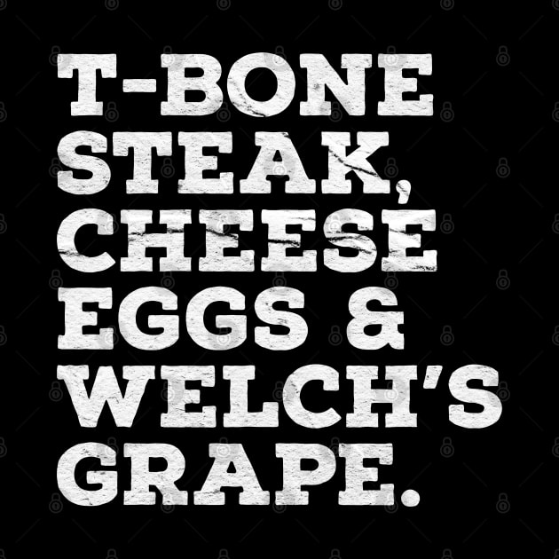 T Bone Steak Cheese Eggs Welchs Grape by Duhkan Painting