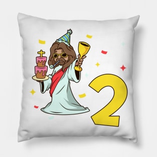 I am 2 with Jesus - kids birthday 2 years old Pillow