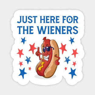 Hot Dog I'm Just Here For The 4Th Of July Magnet