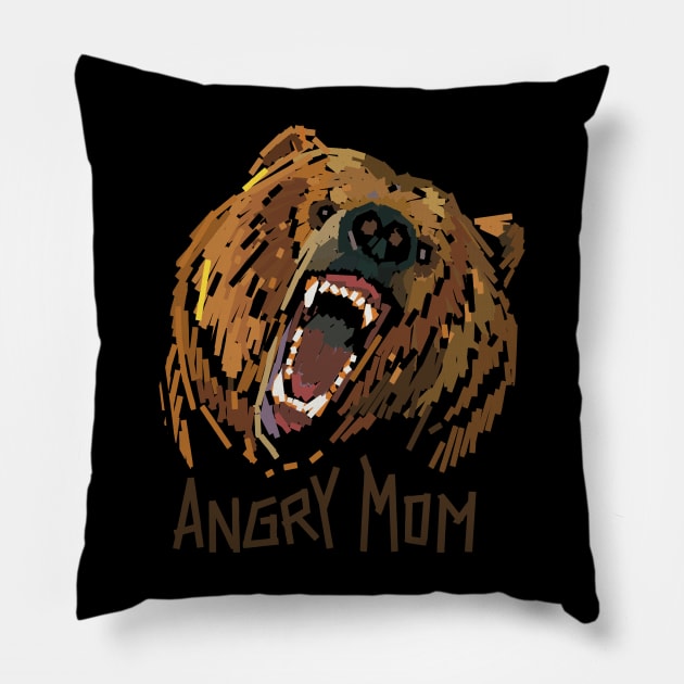 Angry mom Pillow by BAJAJU