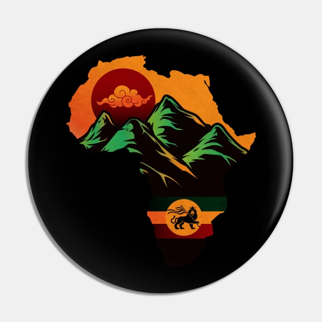 Africa Zion Rasta Pin by CTShirts