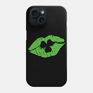 Irish Kiss Shamrock Clover Lips Lipstick St Patricks Day Phone Case