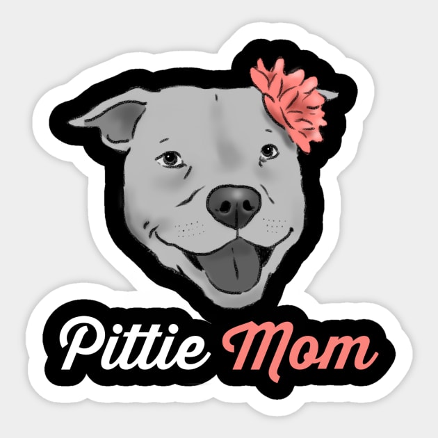 Pittie Mom Pitbull With Sunflower Bandana Women's Oversized Comfort T-shirt