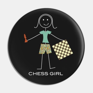 Funny Womens Chess Player Pin