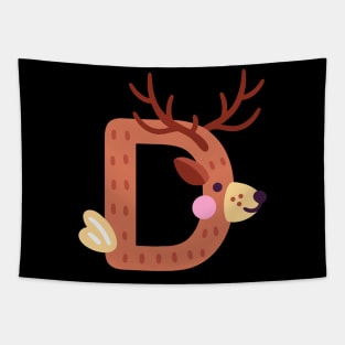 Letter D animal alphabet back to school Tapestry