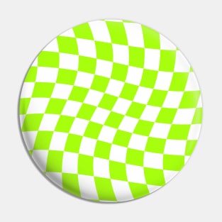 Twisted Checkered Square Pattern - Bright Green Tones Pin