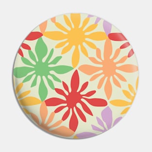 Matisse Flower Cutout Pattern - Bright Colorful Pin