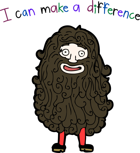 I Can Make A Difference Hairy Man Thing Kids T-Shirt by AlmostMaybeNever