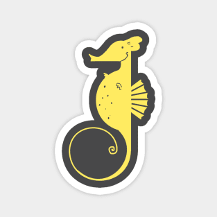 Yellow Seahorse, bright stylized hippocampus Magnet