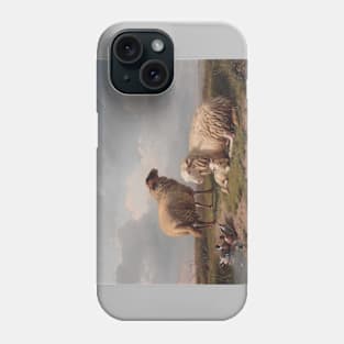 Sheep Lamb and Ducks by a Pond by Eugène Joseph Verboeckhoven Phone Case