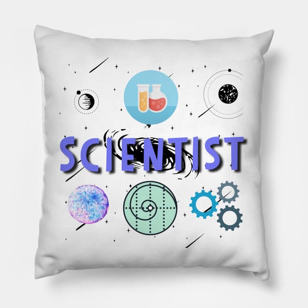 Scientist Gift Design Chemistry Physics STEM Pillow by AstroGearStore