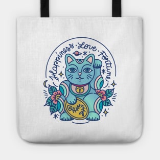 Maneki neko lucky cat Tote