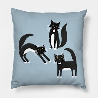 Black and White Tuxedo Cats Pillow