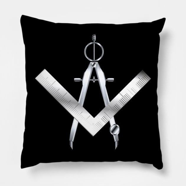 Masonic Styled Drafting  Square and Compass Pillow by geodesyn