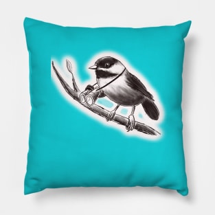 Chickadee birding for humans Pillow