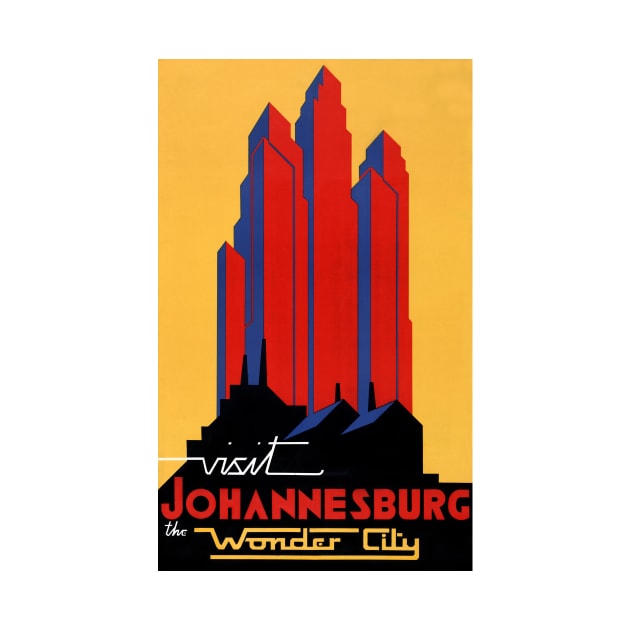 Vintage Travel Poster South Africa Johannisburg by vintagetreasure