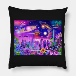 Cosmic City Lights Pillow