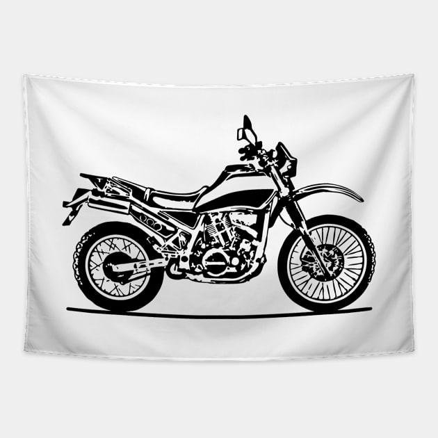 XLV750R Motorcycle Sketch Art Tapestry by DemangDesign