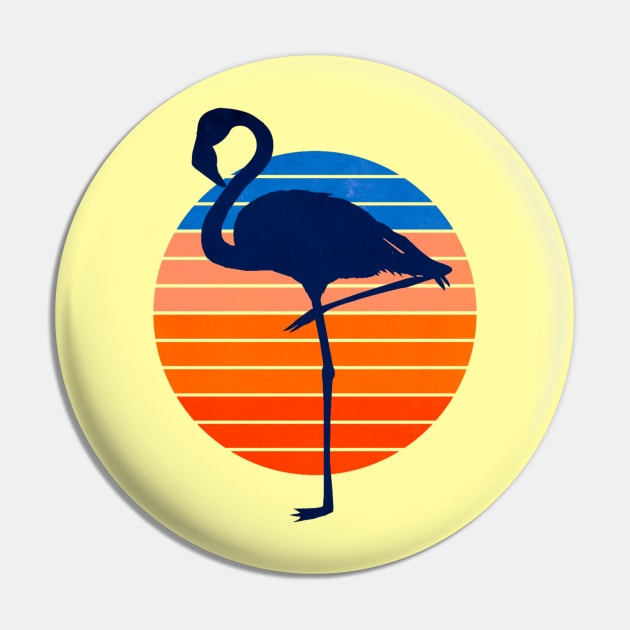 Retro Flamingo Sunset 80s Style Pin by AlondraHanley