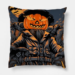 Happy Halloween Smiling Pumpkin ScareCrow Character Pillow