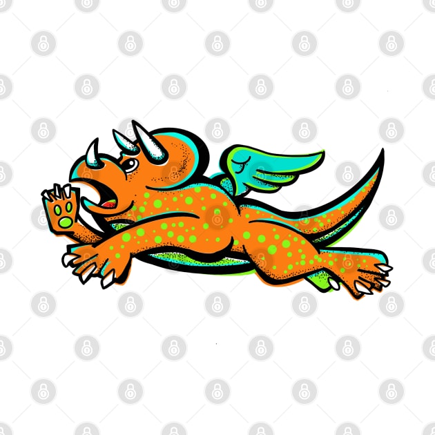 Flying Triceratops orange by LOST WORLD