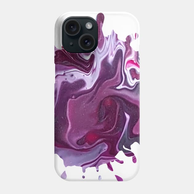 Bright Purple Acrylic Pour Painting Phone Case by Designs_by_KC