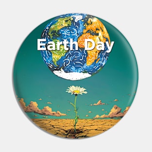 Earth Day: April 22nd A Reflection on Our Planet’s Fragile Existence on a Dark Background Pin