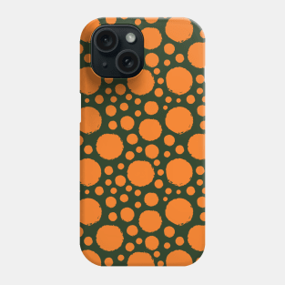 Dark Green and Orange Circle Seamless Pattern 023#001 Phone Case