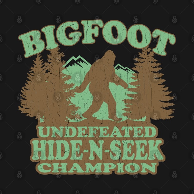 Funny - Bigfoot Hide-N-Seek Champion (distressed vintage) by robotface