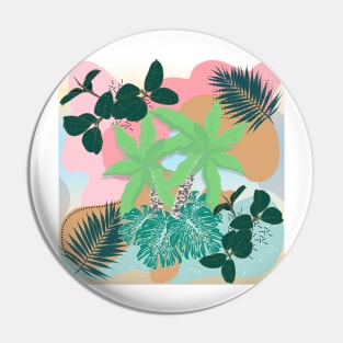 Modern Tropical Foliage Pink Mint Creative design Pin