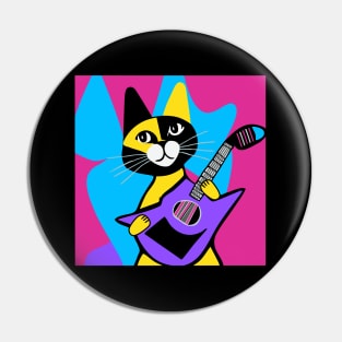 2 tone Guitar Cat Pin