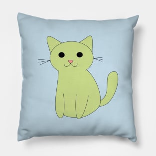 Sitting Cat (Green) Pillow