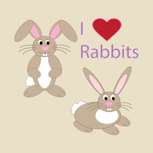 Wildlife design, rabbit, I Love Rabbits T-Shirt