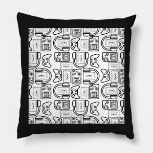 Black And White Gaming Patterns Pillow