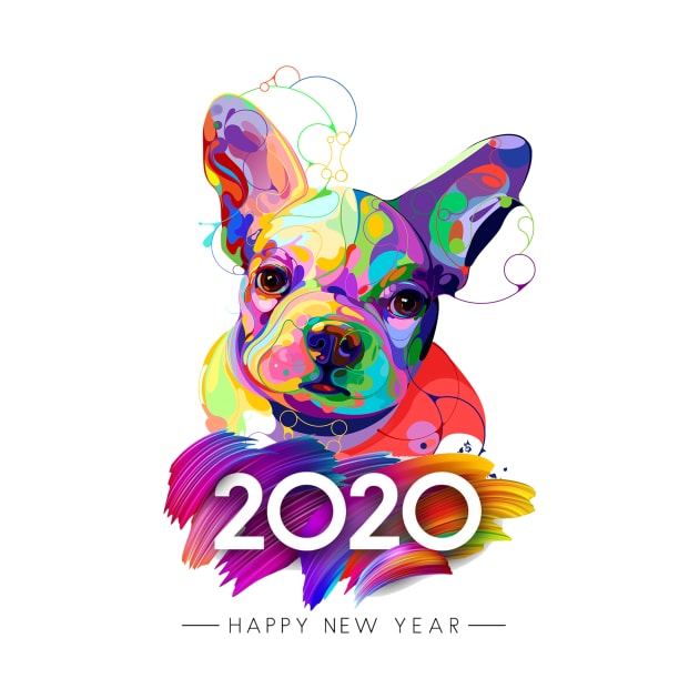 Happy New Year Boston Terrier by cameradog