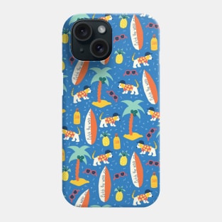 Surfing Dog Blue Phone Case