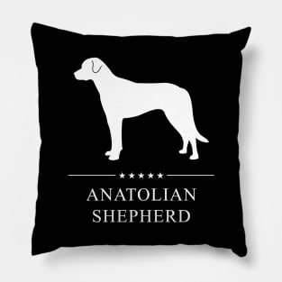 Anatolian Shepherd Dog White Silhouette Pillow