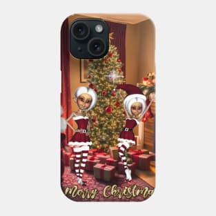 Santa Claus and elves after work Phone Case