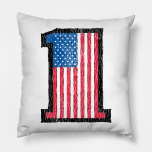 USA number 1 flag Pillow