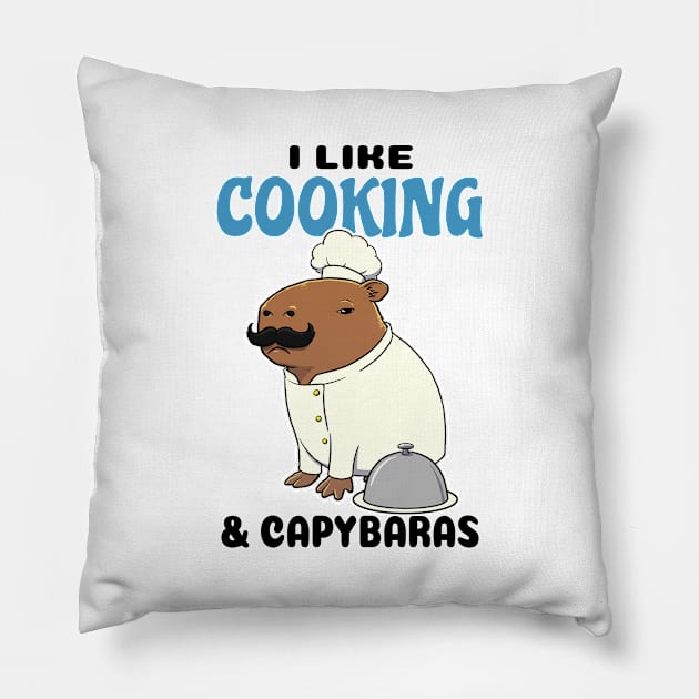 I like Cooking and Capybaras Pillow by capydays