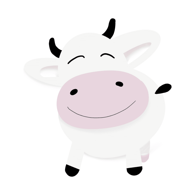 Happy white cow by JakoRila