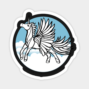 Blue Sky Pegasus Unicorn — Inktober Unicorn illustration series Magnet