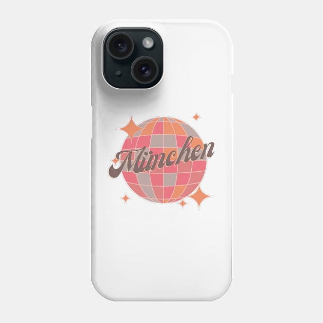 Munich Germany City Retro Vintage Dance pink Design Phone Case by Bailamor