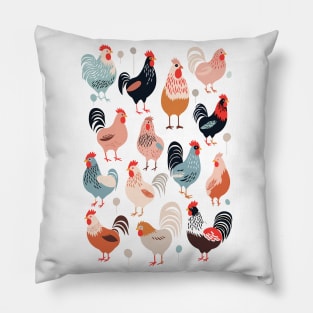 Chick Magnet: Retro Style Chicken Tee Pillow