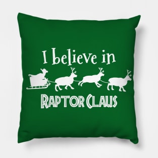 Ark Survival Evolved- I Believe in Raptor Claus White Pillow