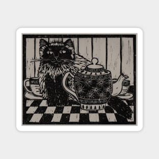 Tea Time with Kitty Magnet