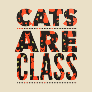 Modern Red Cat Design. Typographic modern cat art T-Shirt